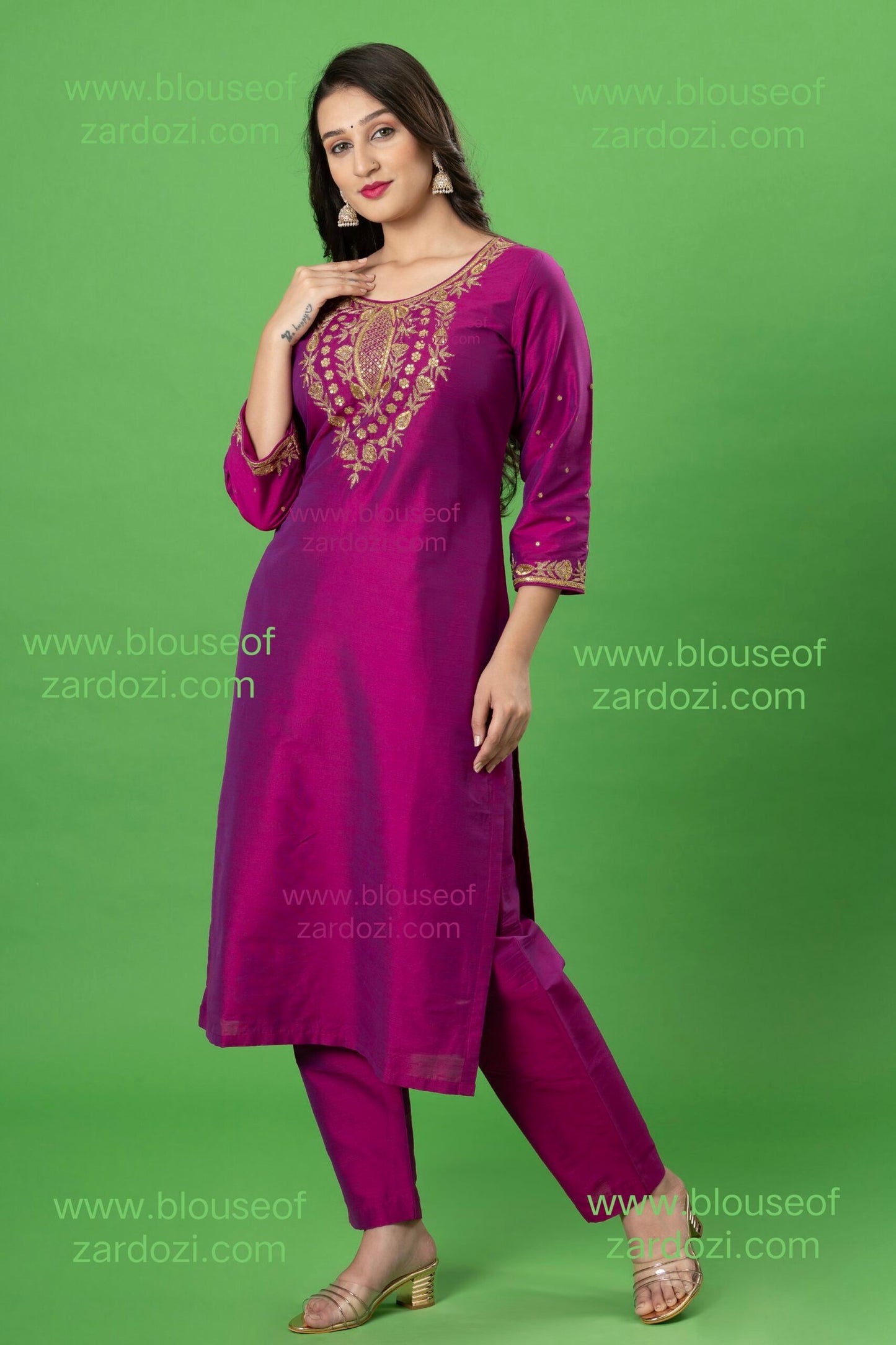 Meganta Hand Work Designer Readymade Salwar Suit