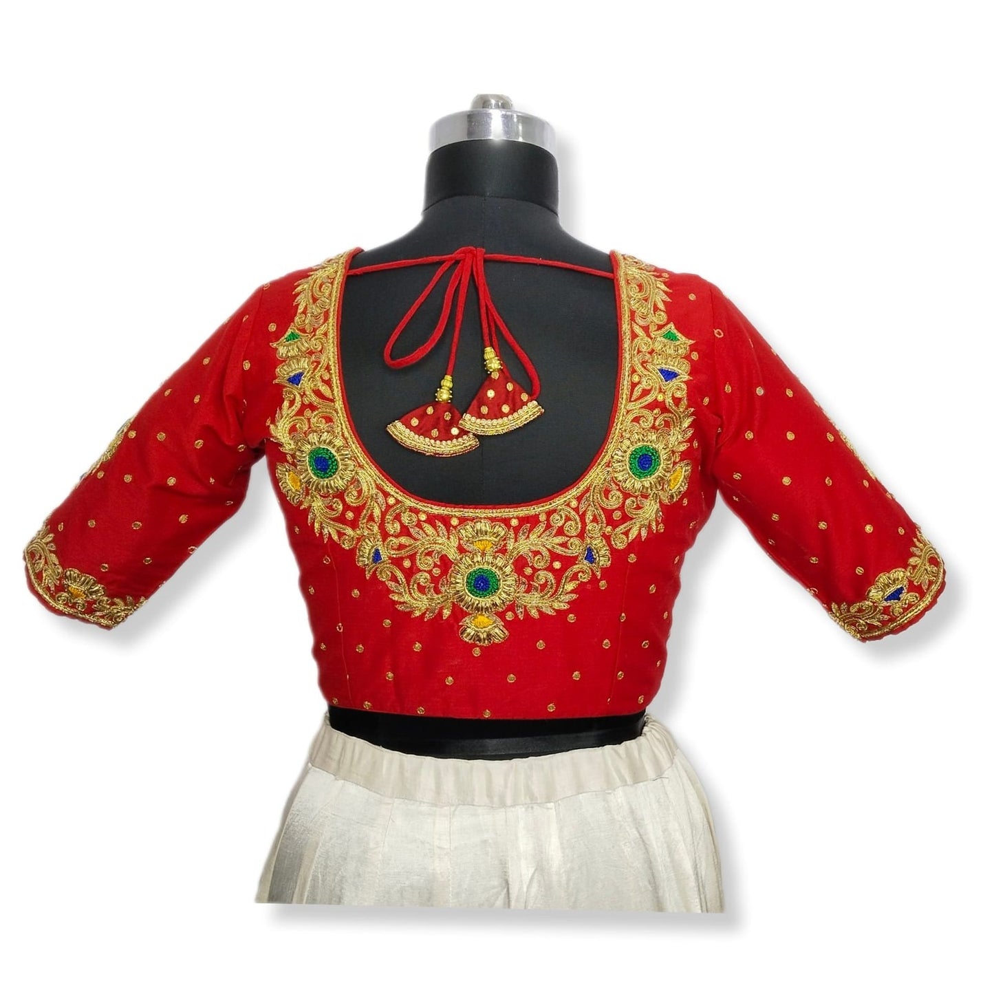 Zardozi Bloom designer Blouse (Red)