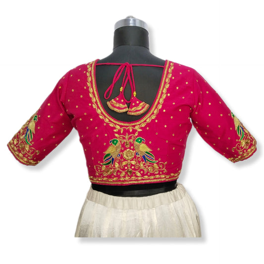 Gujarati Patola Blouse – Parrot Motif