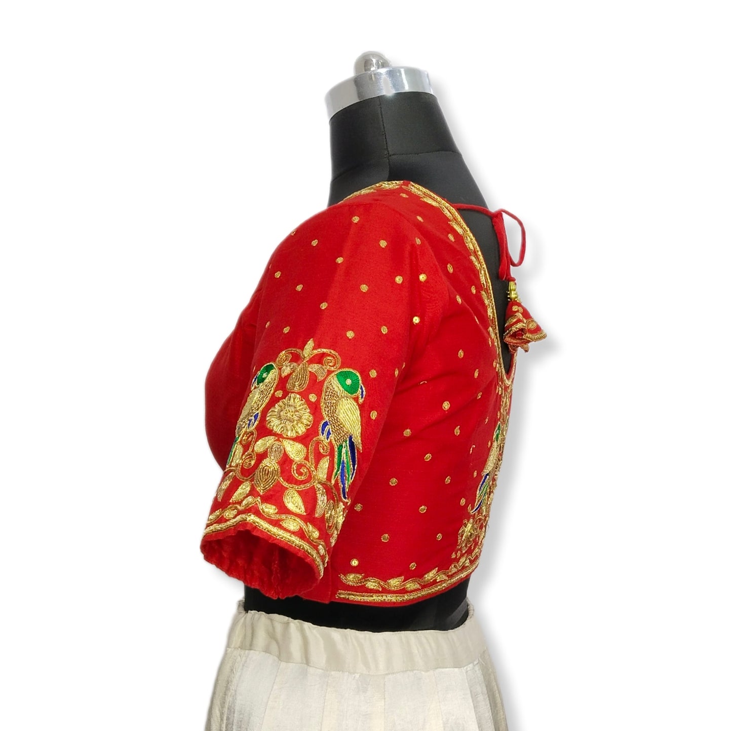 Gujarati Patola Blouse – Parrot Motif