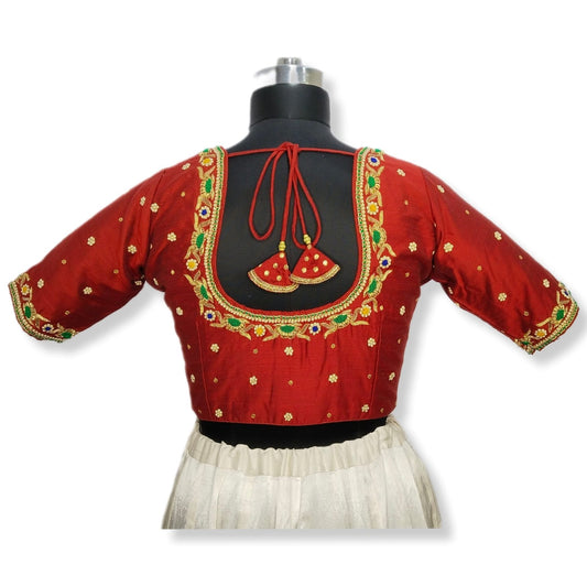 Floral Zardozi Handcrafted Designer Blouse