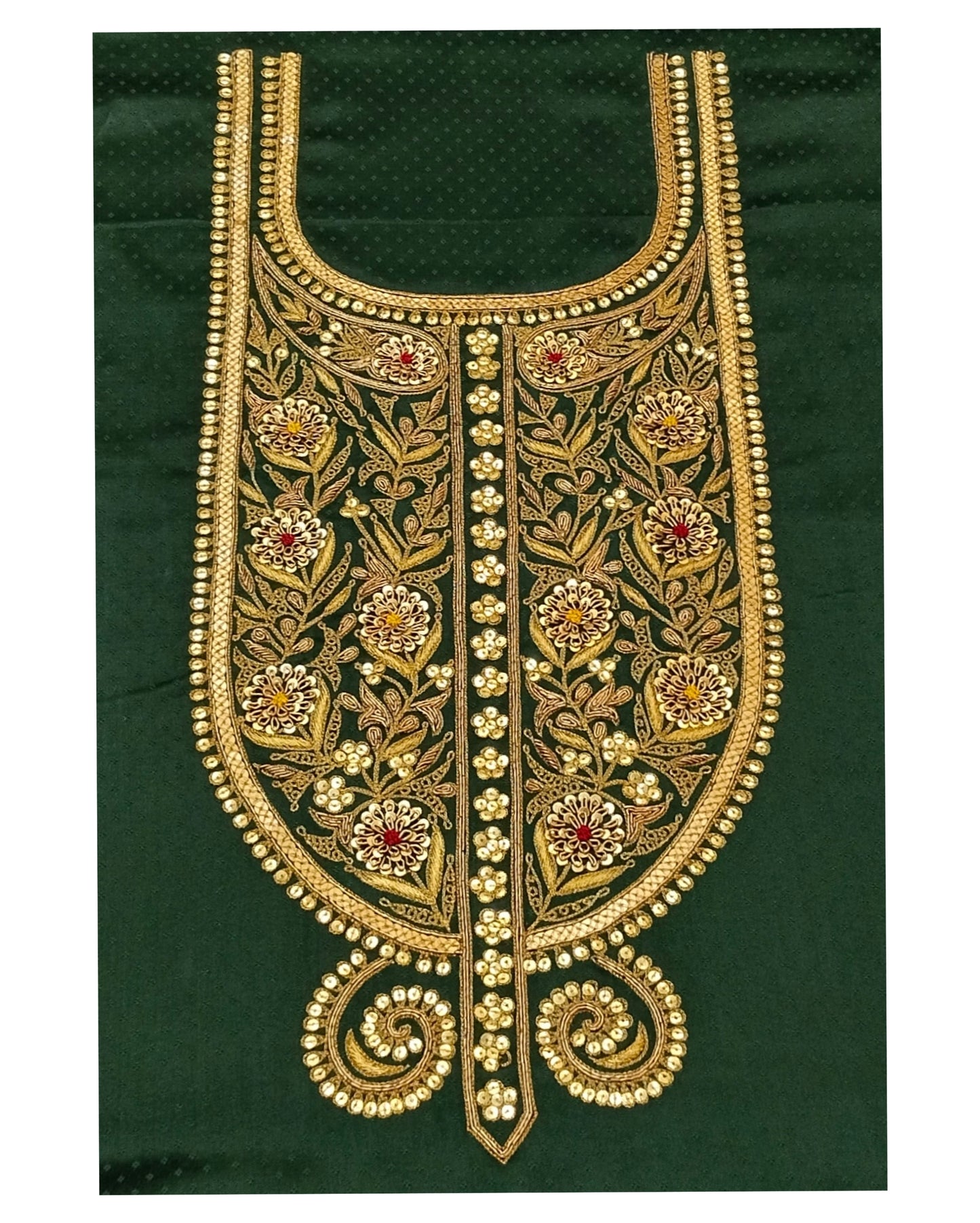 Noor Nakkashi marodi designer aabha (Bottle Green)