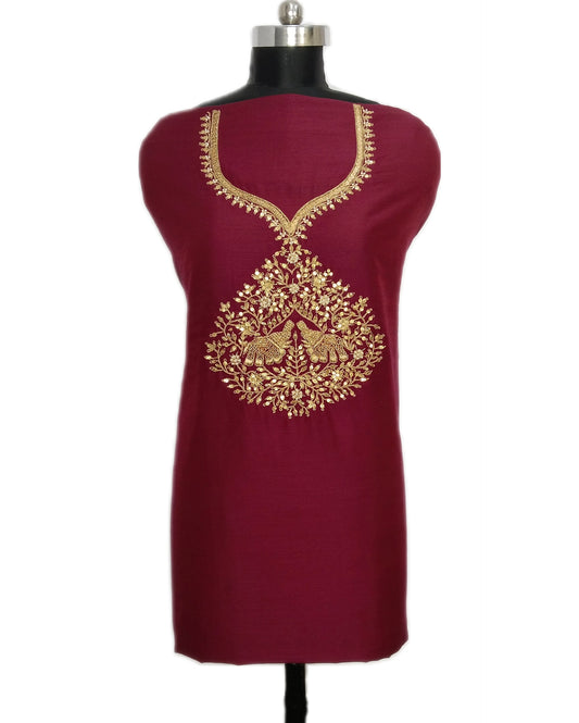 Jashn-e-Zardozi Kurta Set (Maroon)