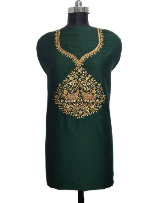 Jashn-e-Zardozi Kurta Set (Bottle Green)