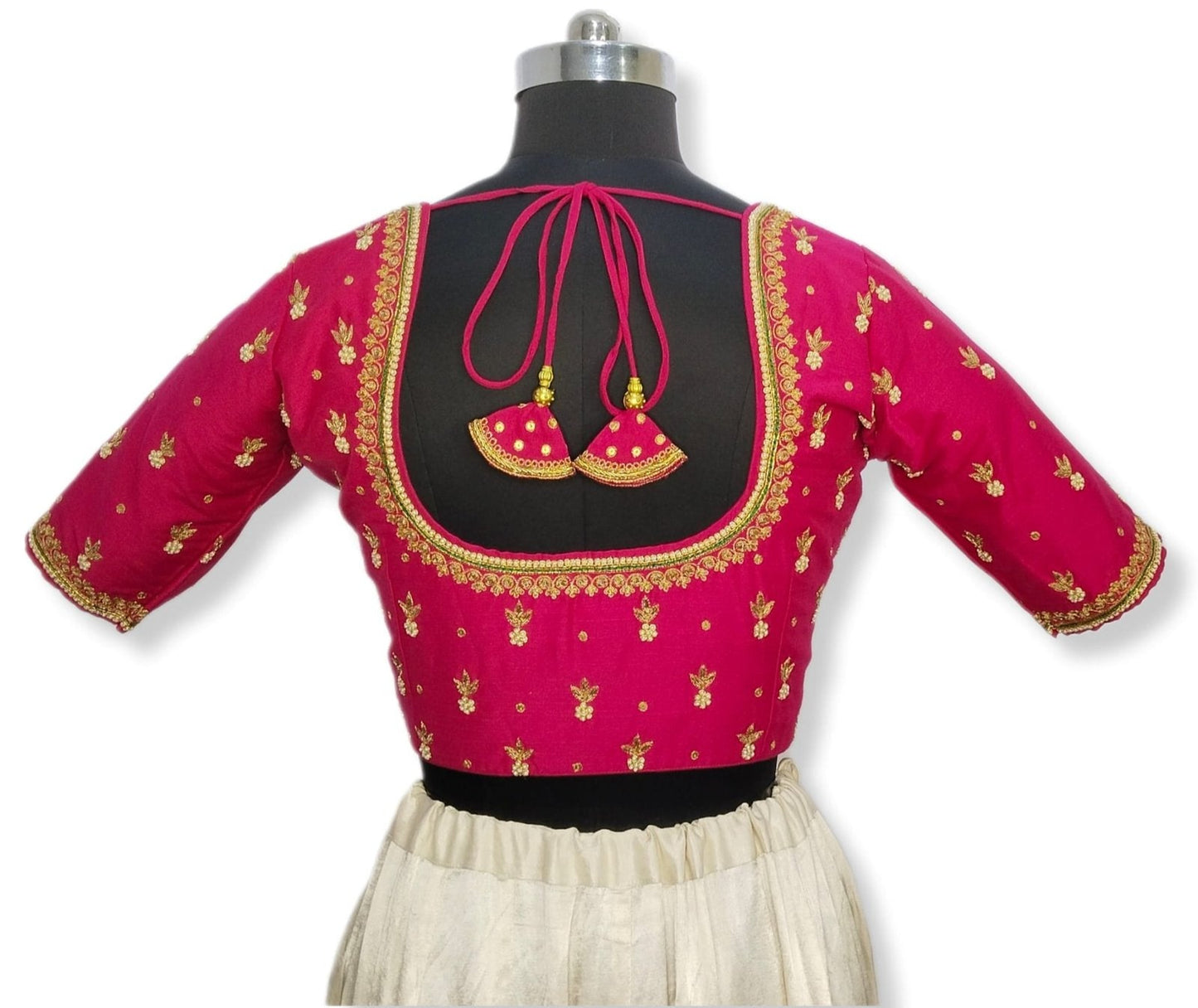 Delicate Zardozi Work Designer Blouse (Pink)