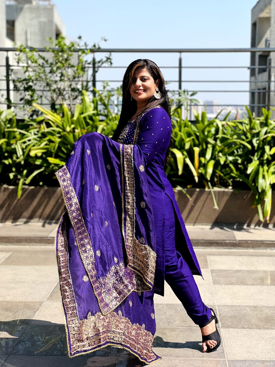 Purpal Zardozi Perl Work Designer  Readymade Salwar Suit