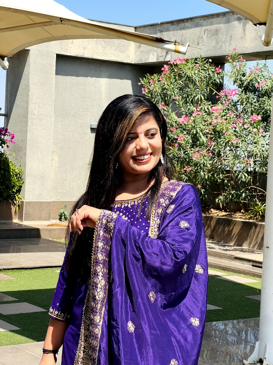 Purpal Zardozi Perl Work Designer  Readymade Salwar Suit