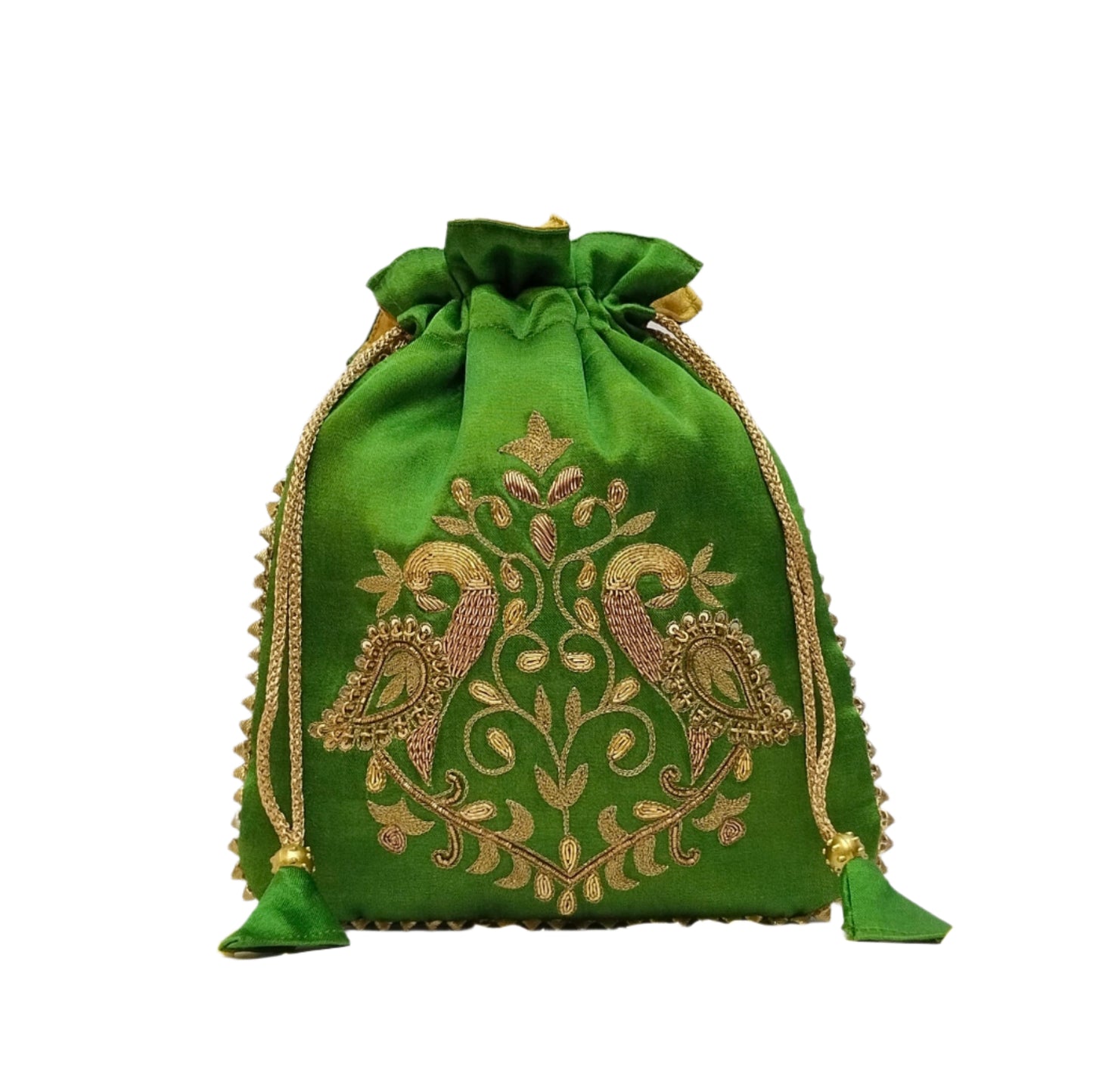 Designer potli batwa (Parrot Green)