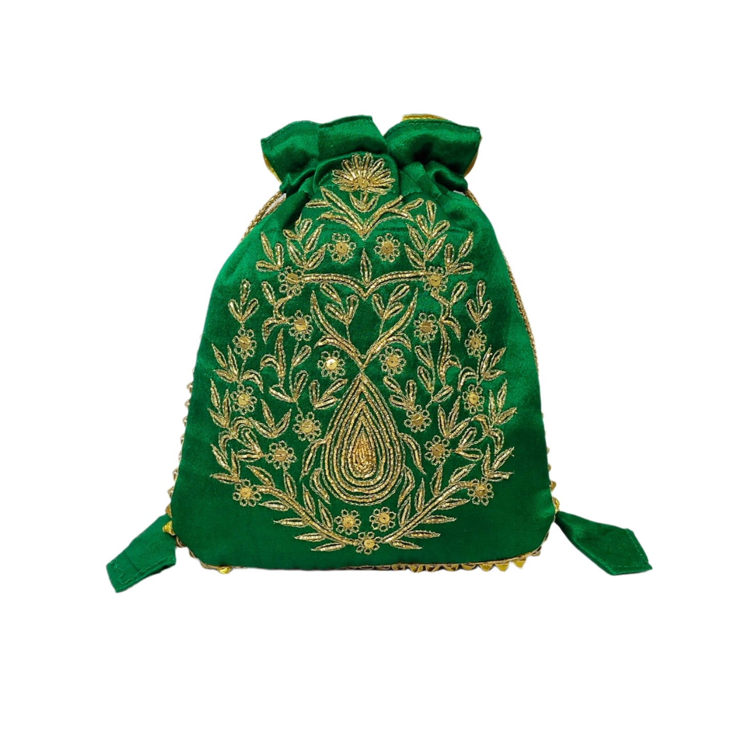 Beautiful Zardozi  Work Potli Batwa (Green)