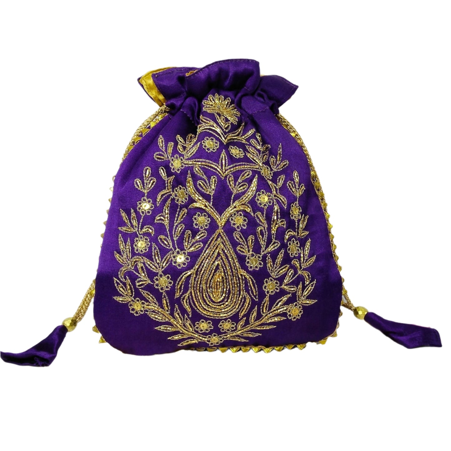 Beautiful Zardozi  Work Potli Batwa (Purple)