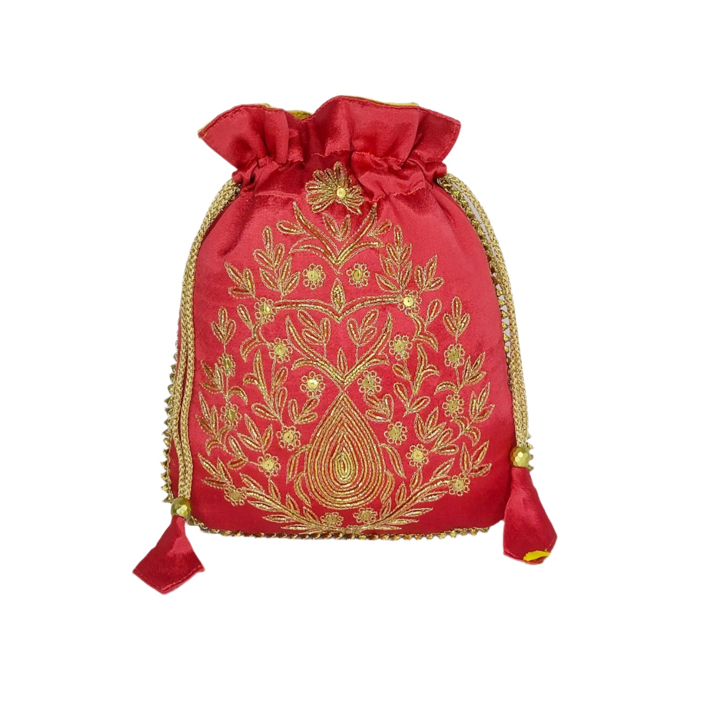 Beautiful Zardozi  Work Potli Batwa (Red)