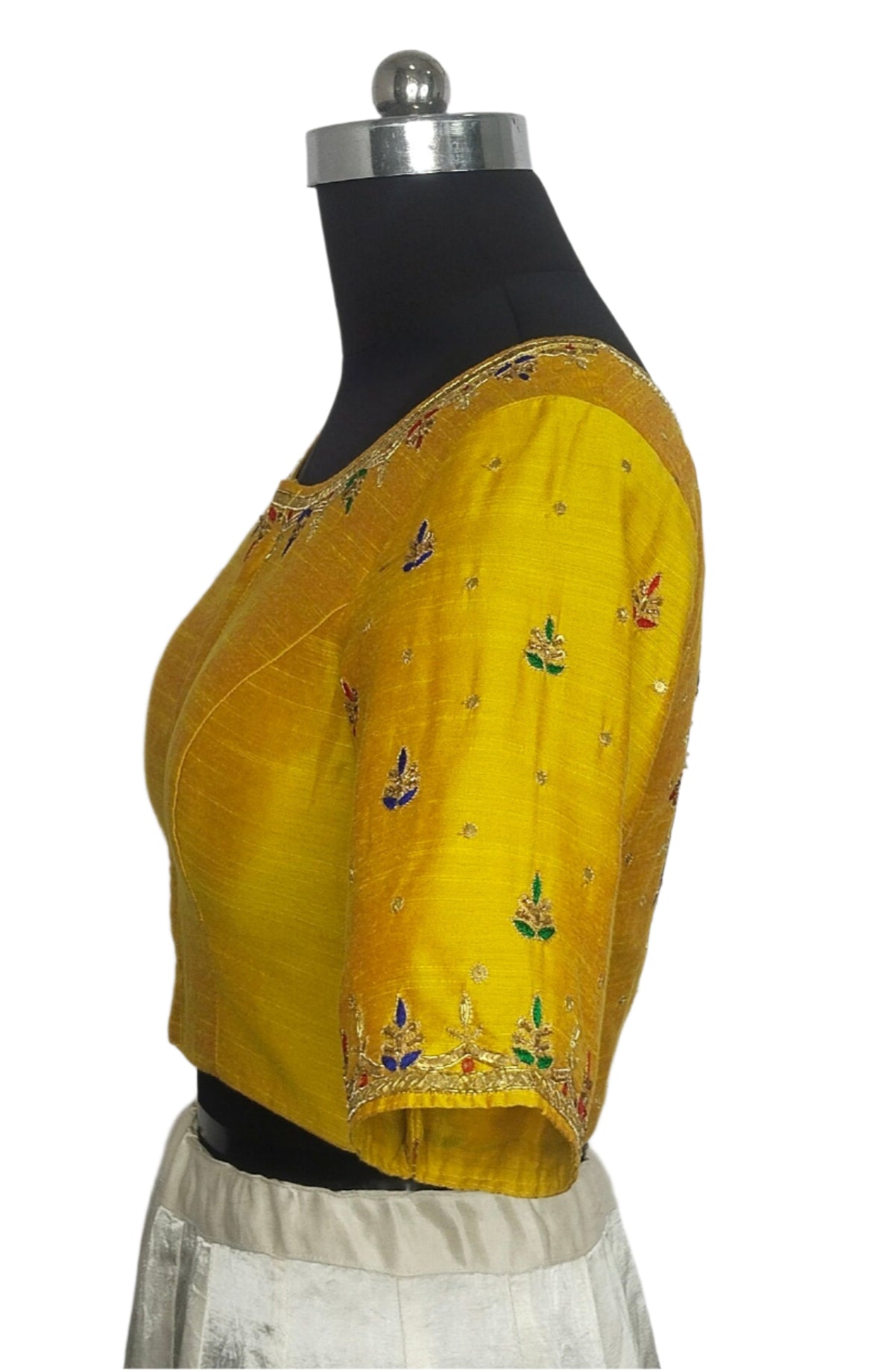 Ethnic Elegance Mandala Butta Blouse (Mustard Yellow)