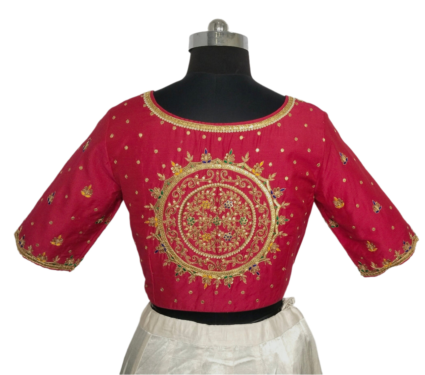 Ethnic Elegance Mandala Butta Blouse (Pink)