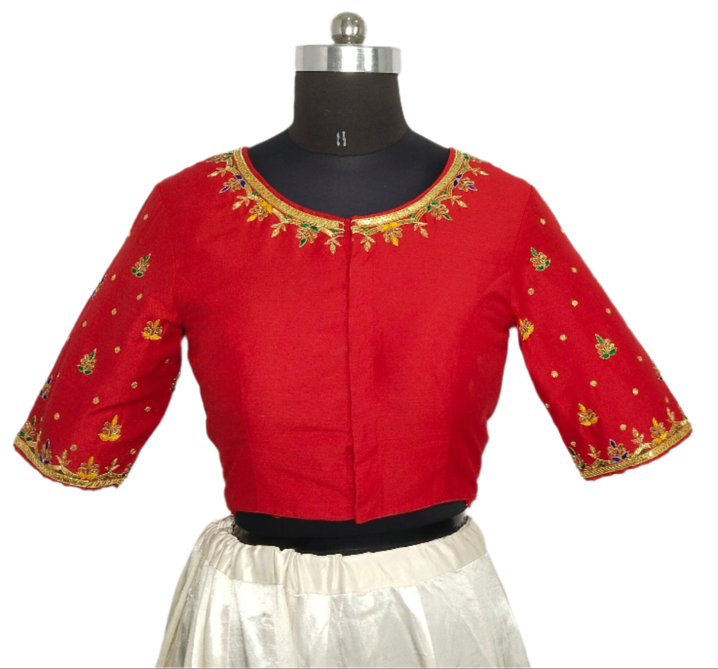 Ethnic Elegance Mandala Butta Blouse (Red)