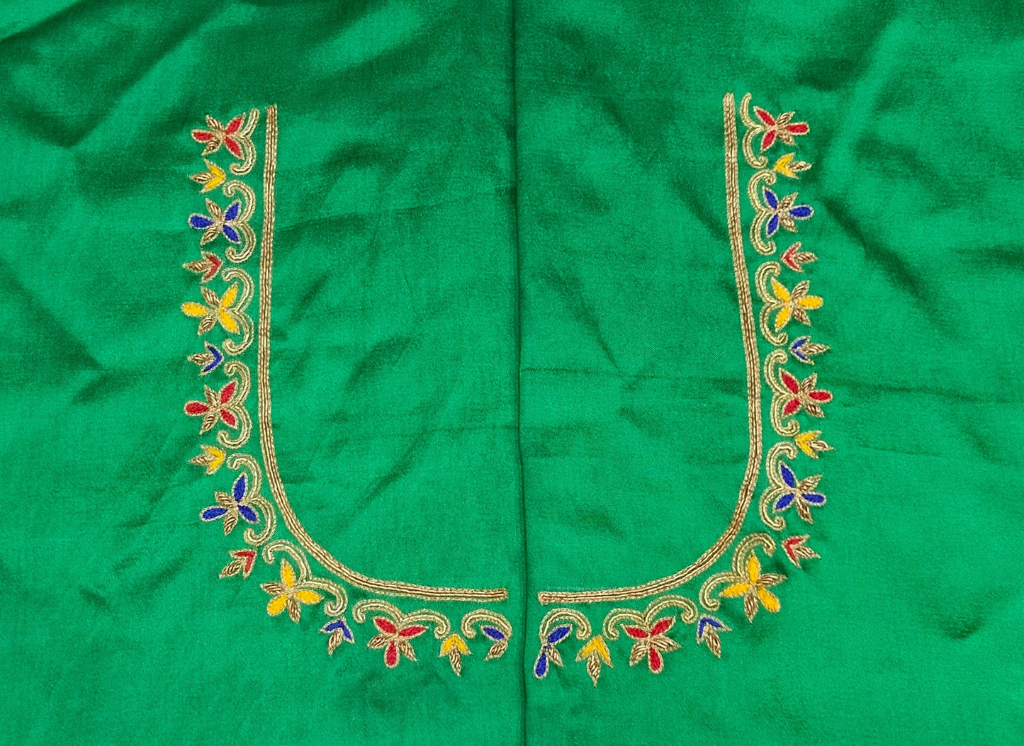 Noor-e-Zardozi – Silk Designer Blouse pis. (Green)