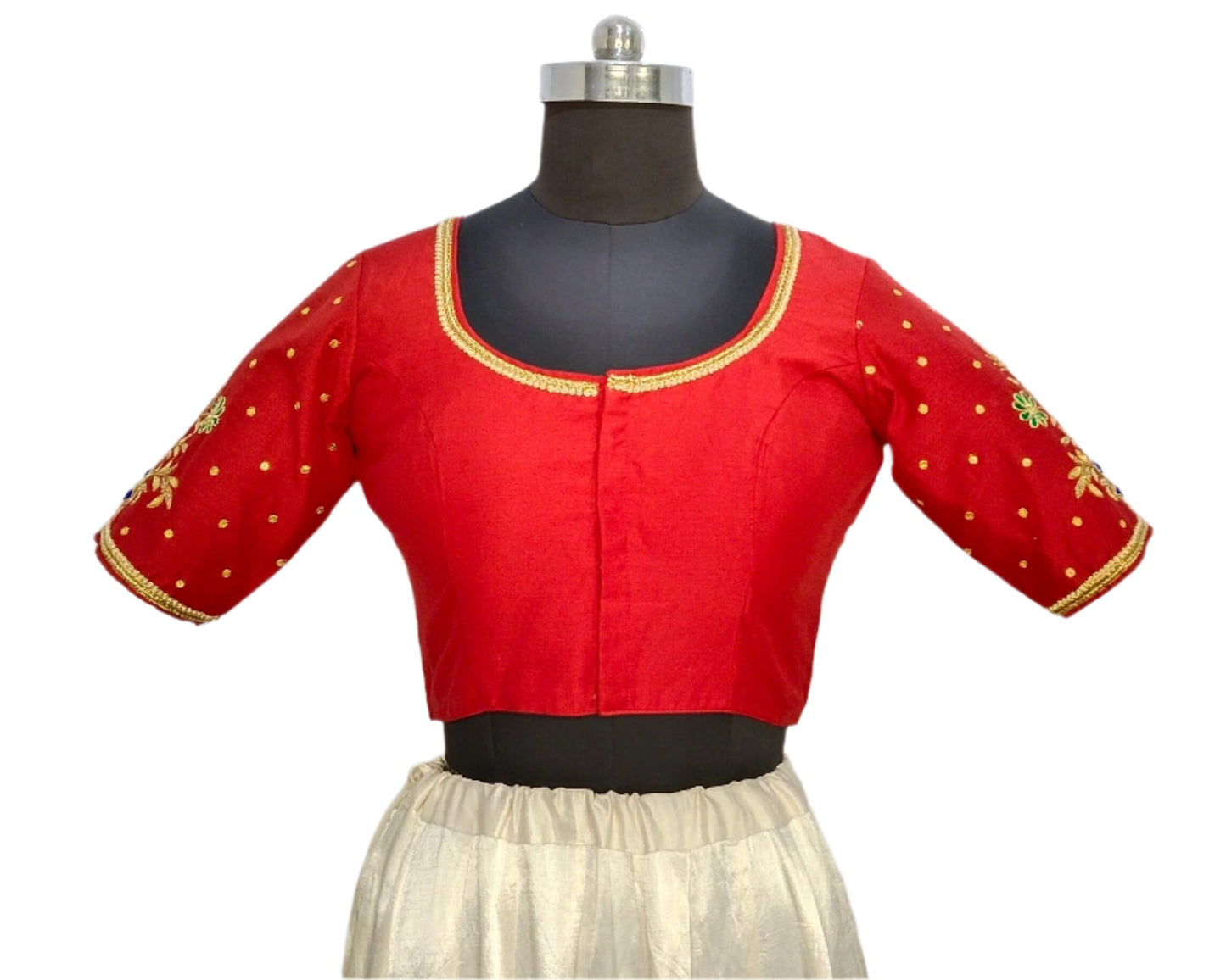 Beautiful Peacock Zardozi Designer Blouse (Red)