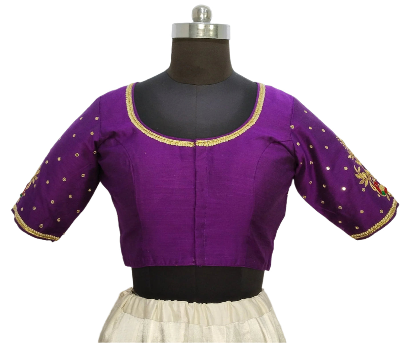 Beautiful Peacock Zardozi Designer Blouse (Purple)