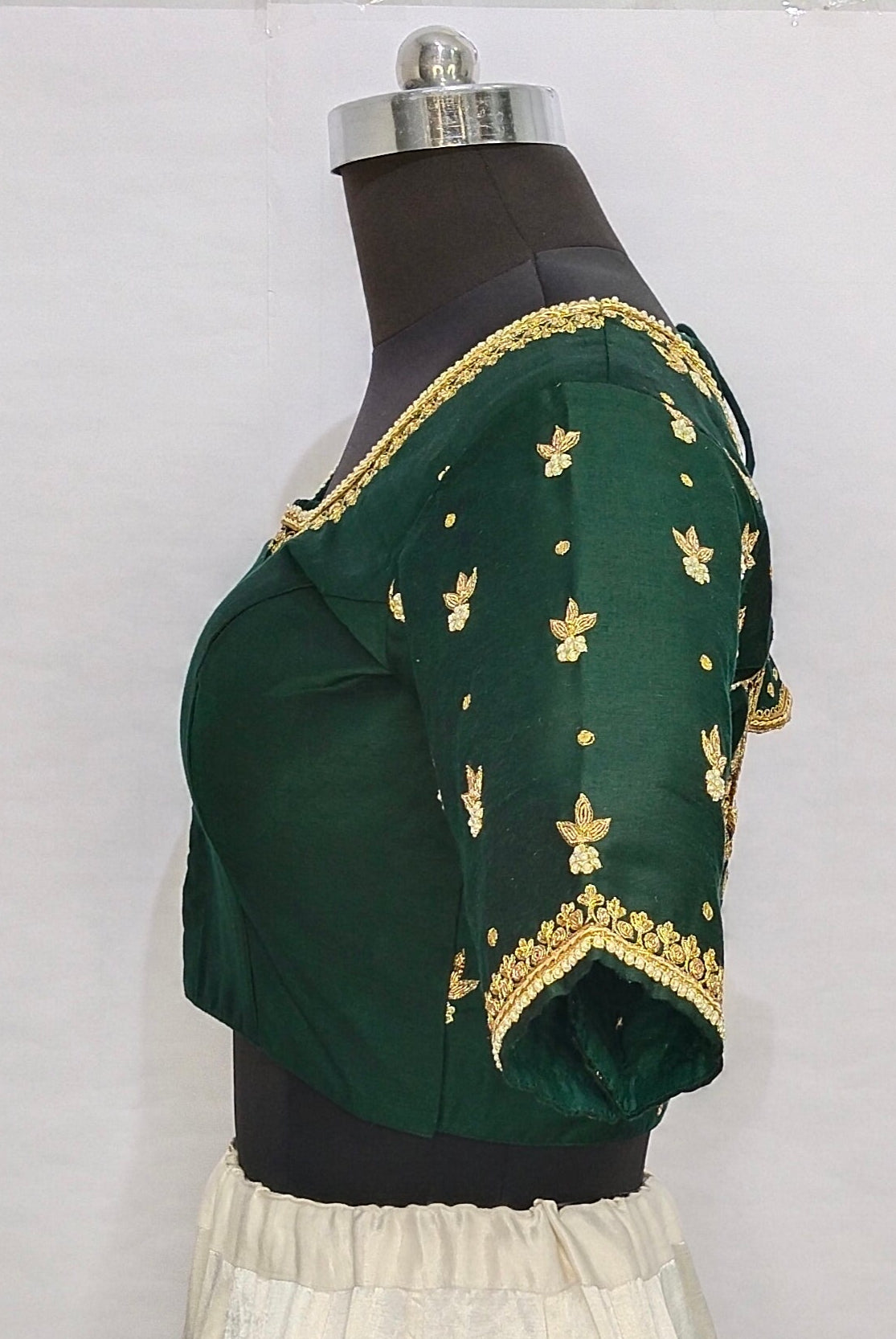 Delicate Zardozi Work Designer Blouse (Bottel  Green)