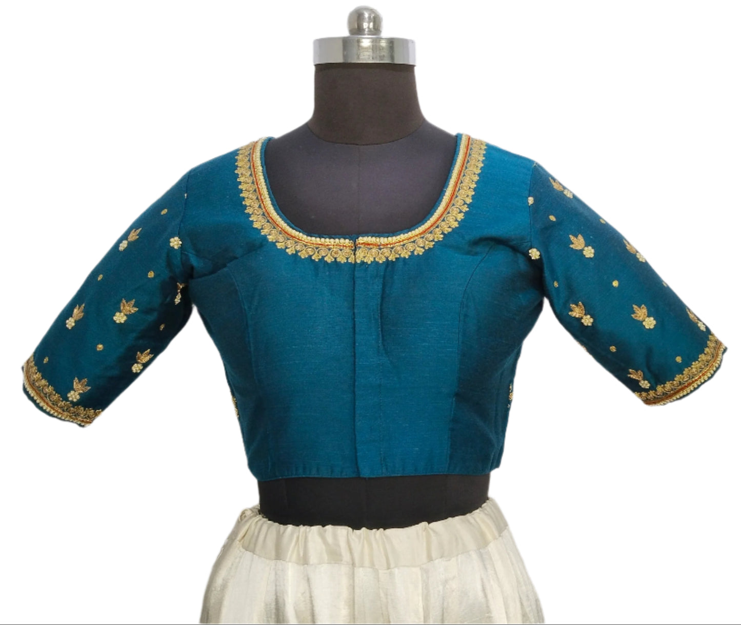 Delicate Zardozi Work Designer Blouse (Turkish Blue)