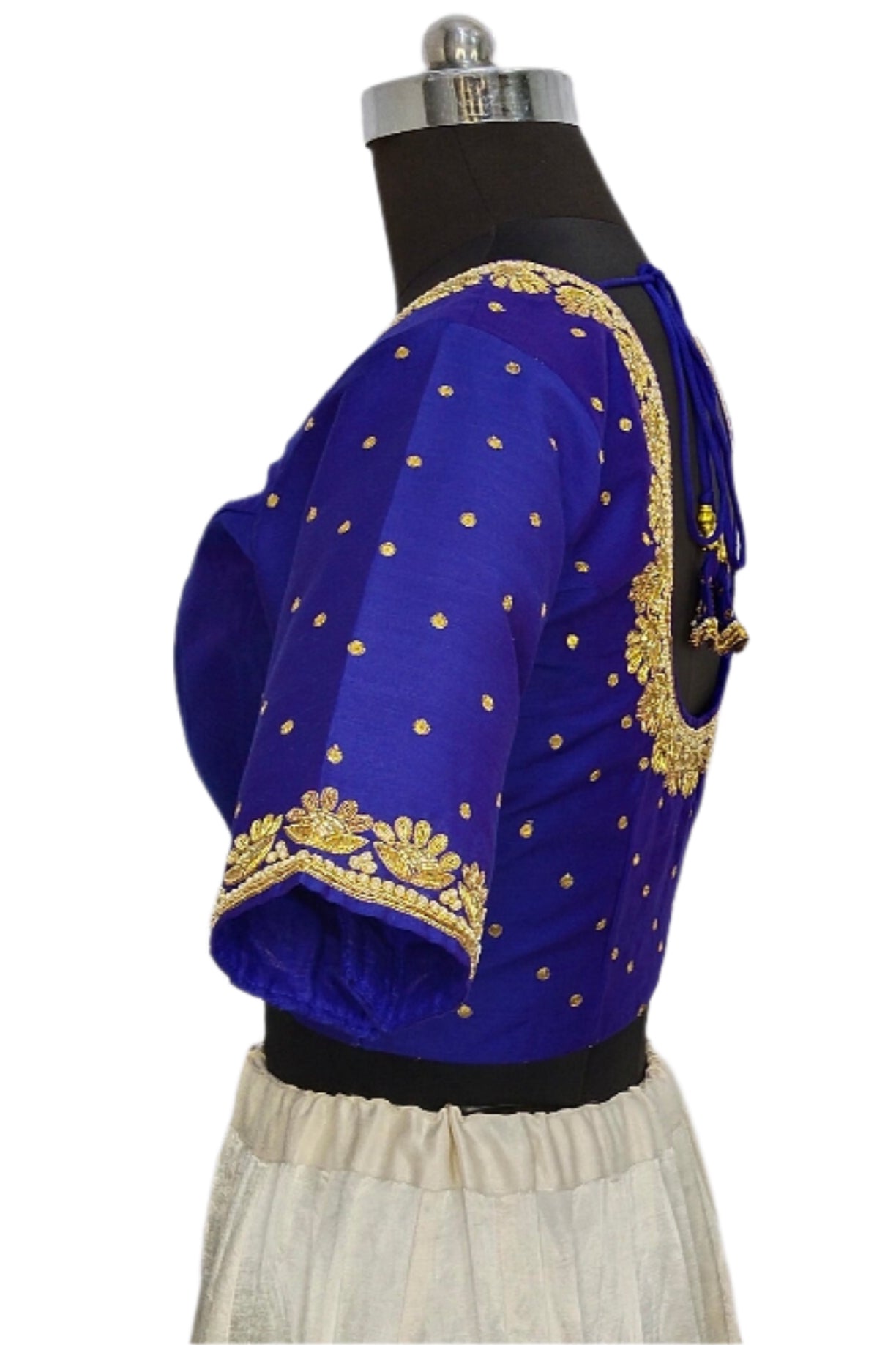 Regal Sabiya Handcrafted Zardozi Blouse (Royal Blue)