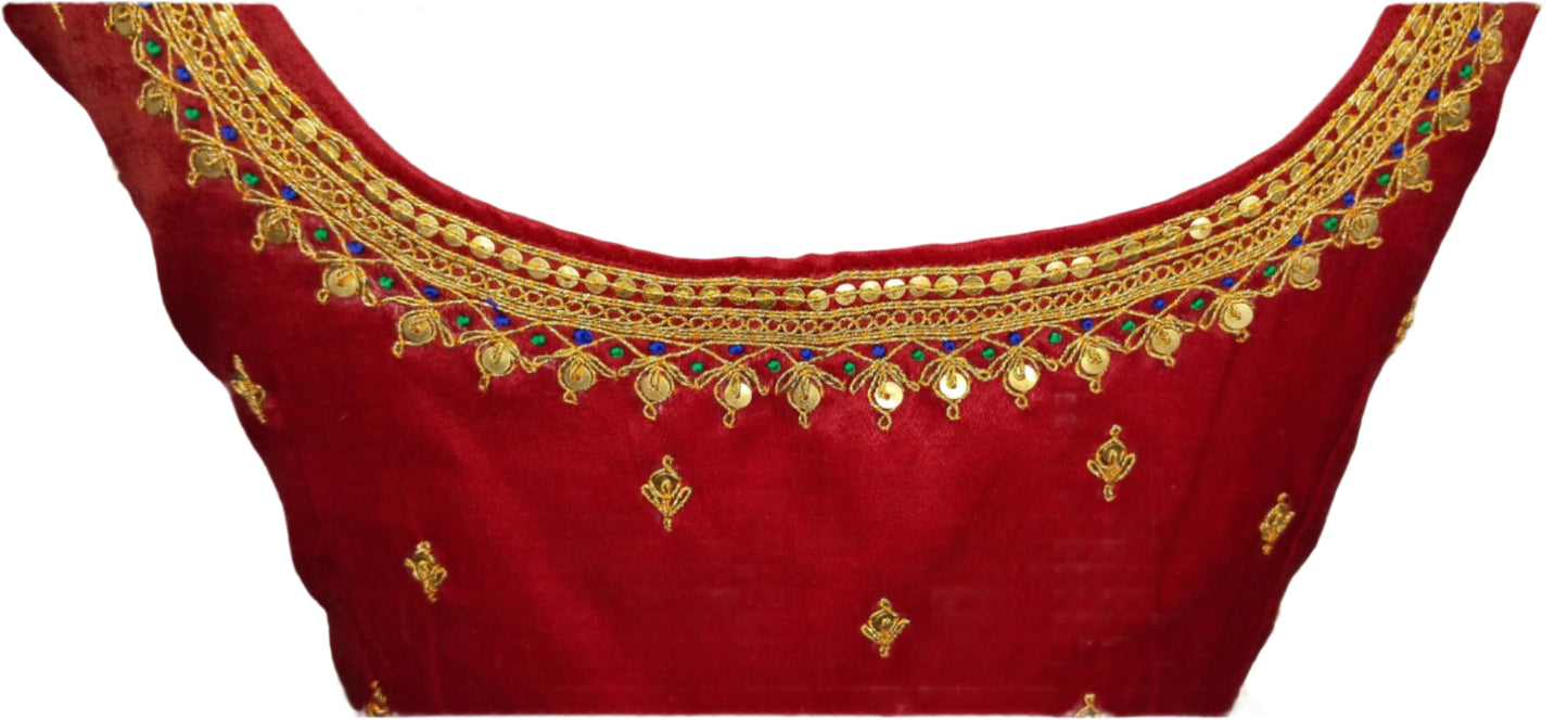 Vivah Vogue Marodi Embroidery Blouse (Maroon)