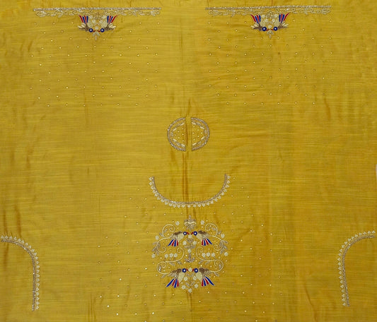 Beautiful Sparrow Zardozi Work  Blouse Pis (Mustard Yellow)