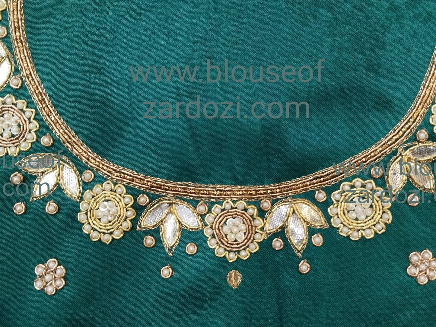 Gota Perl Zardozi Work Designer Blouse Pis