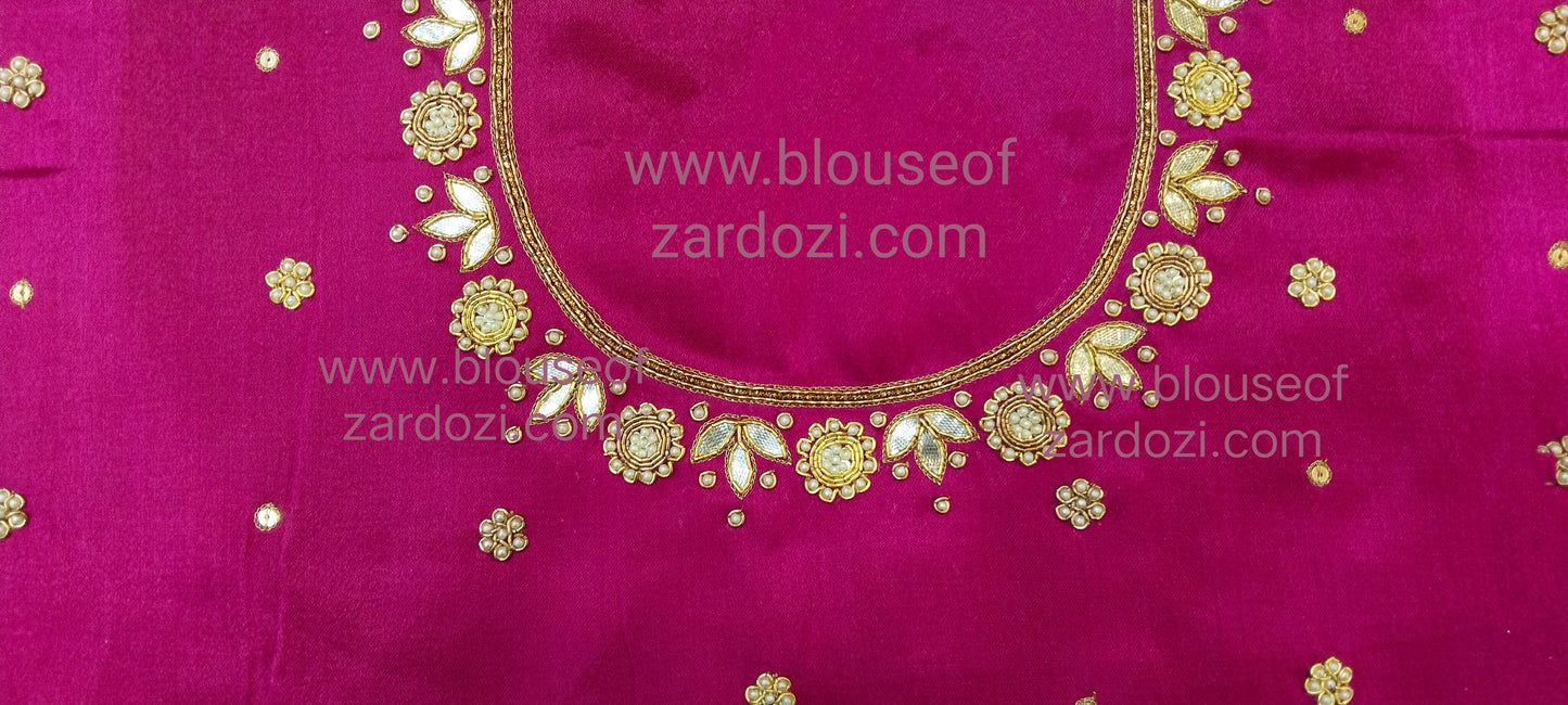 Gota Perl Zardozi Work Designer Blouse Pis