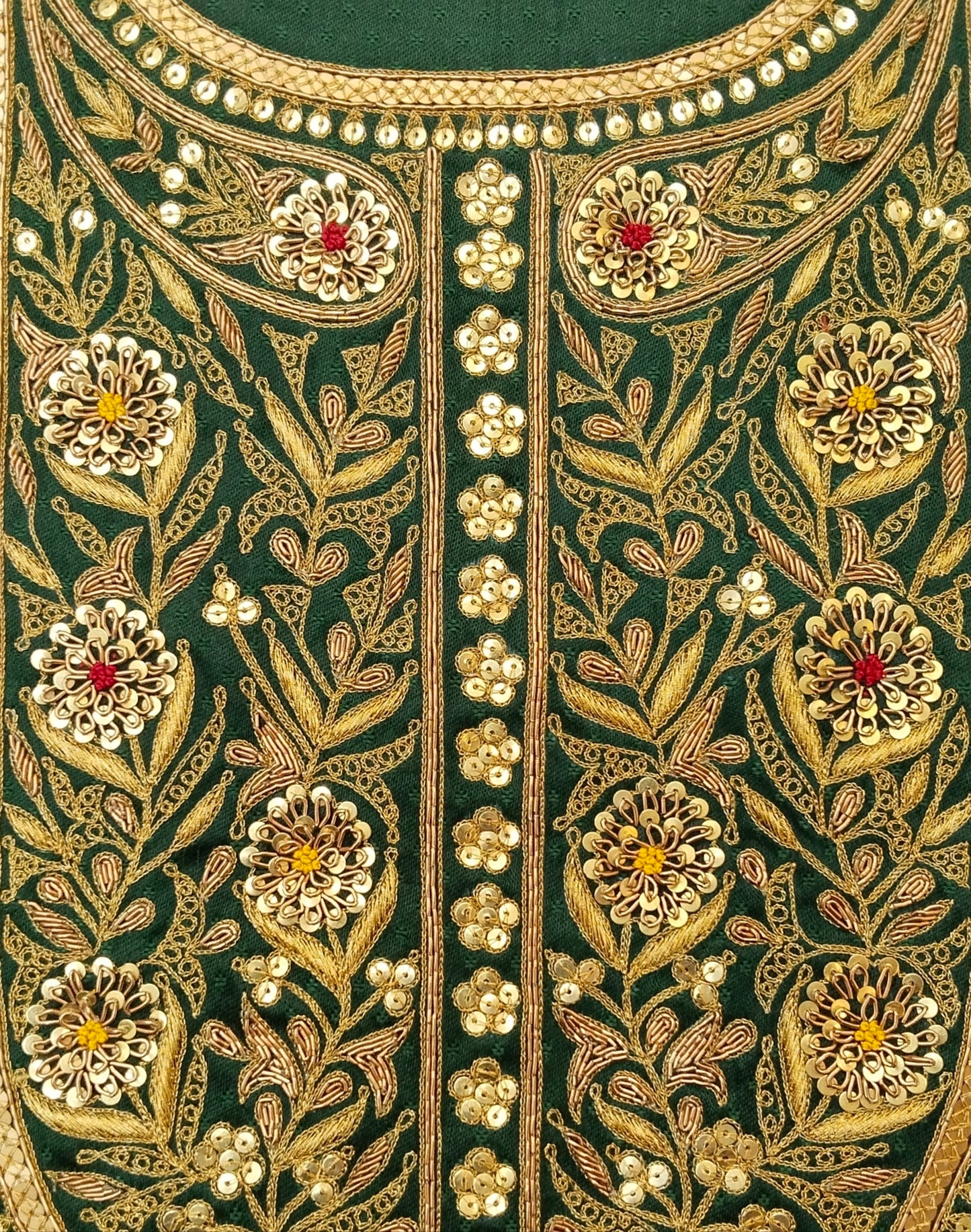 Noor Nakkashi marodi designer aabha (Bottle Green)