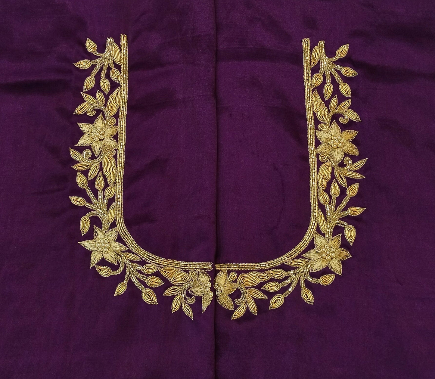 Star Flower Zardozi Work Blouse Pis (Purple)