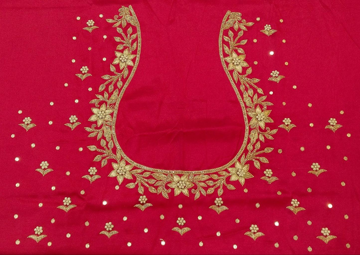 Star Flower Zardozi Work Blouse Pis (Pink)