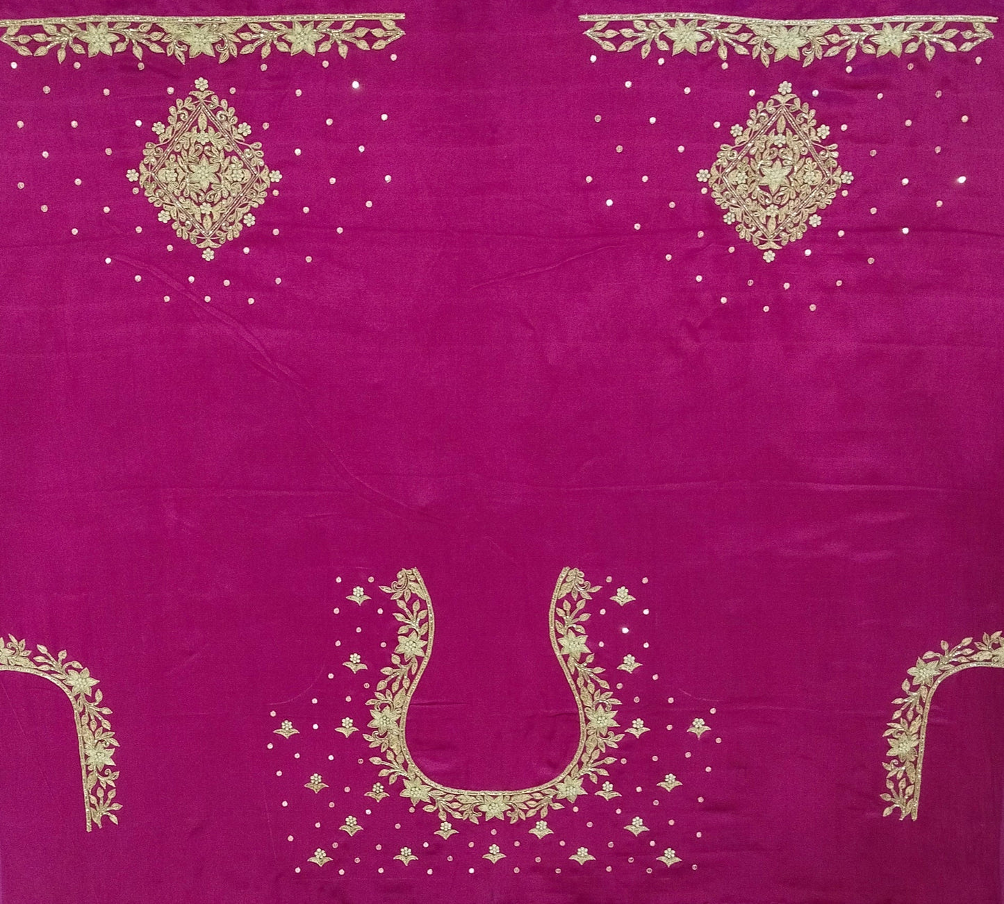 Star Flower Zardozi Work Blouse Pis (Magenta)