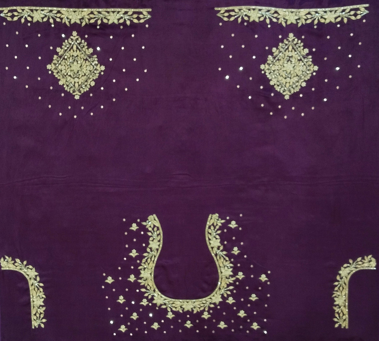 Star Flower Zardozi Work Blouse Pis (Purple)