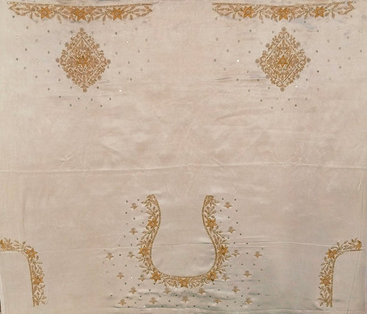 Star Flower Zardozi Work Blouse Pis (Off White)