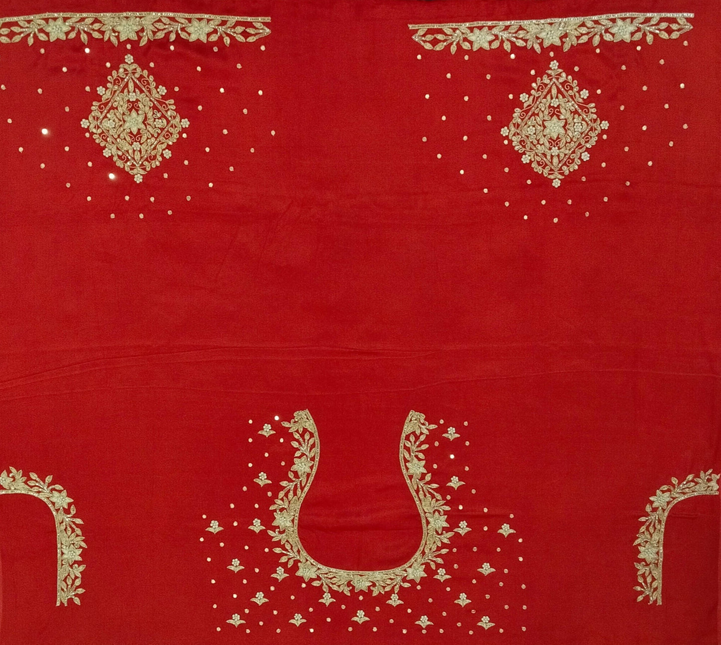 Star Flower Zardozi Work Blouse Pis (Red)