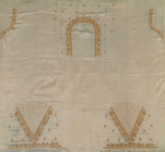 Handcrafted Zardozi Perfection blouse pis. (Off White)