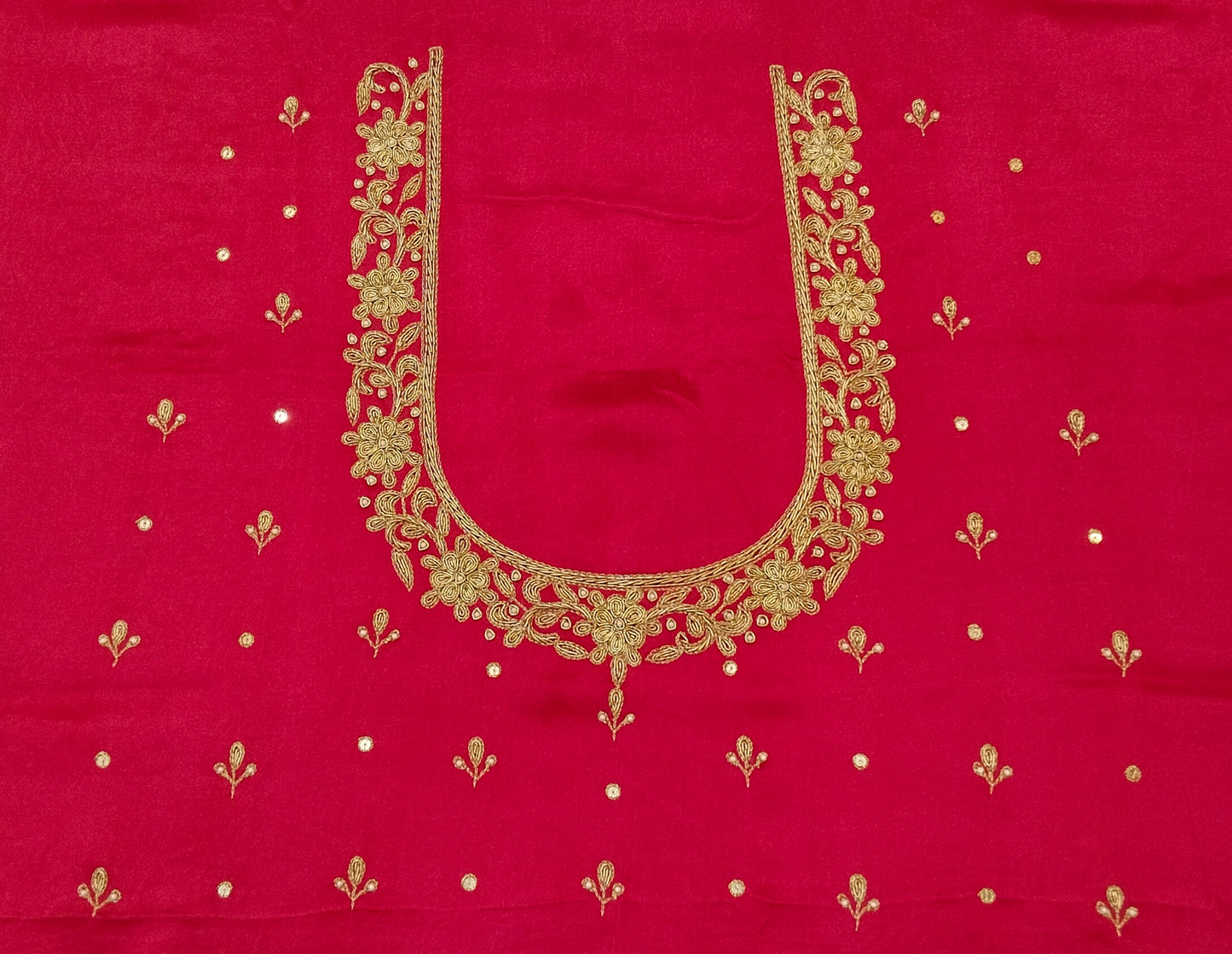 Handcrafted Zardozi Perfection blouse pis. (Red)