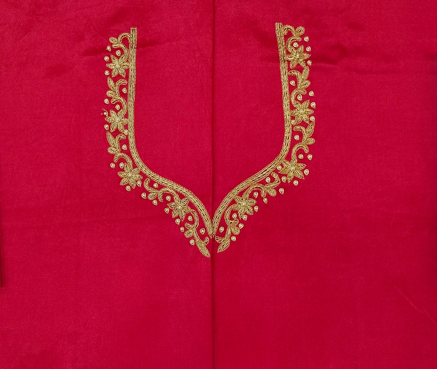 Handcrafted Zardozi Perfection blouse pis. (Red)