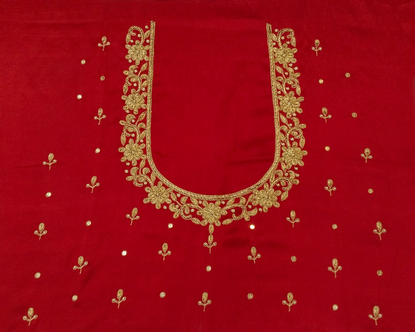 Handcrafted Zardozi Perfection blouse pis. (Red)