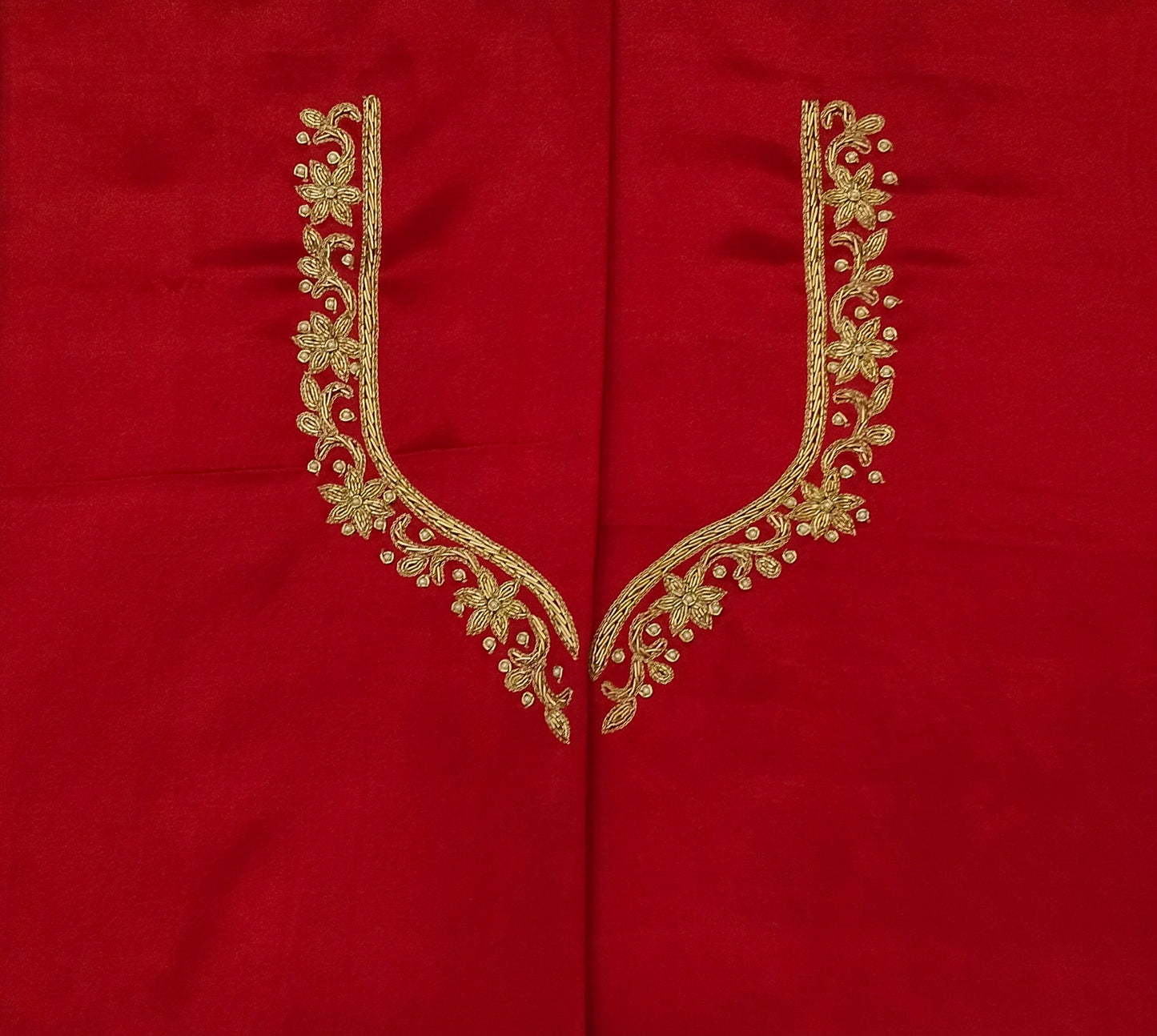 Handcrafted Zardozi Perfection blouse pis. (Red)