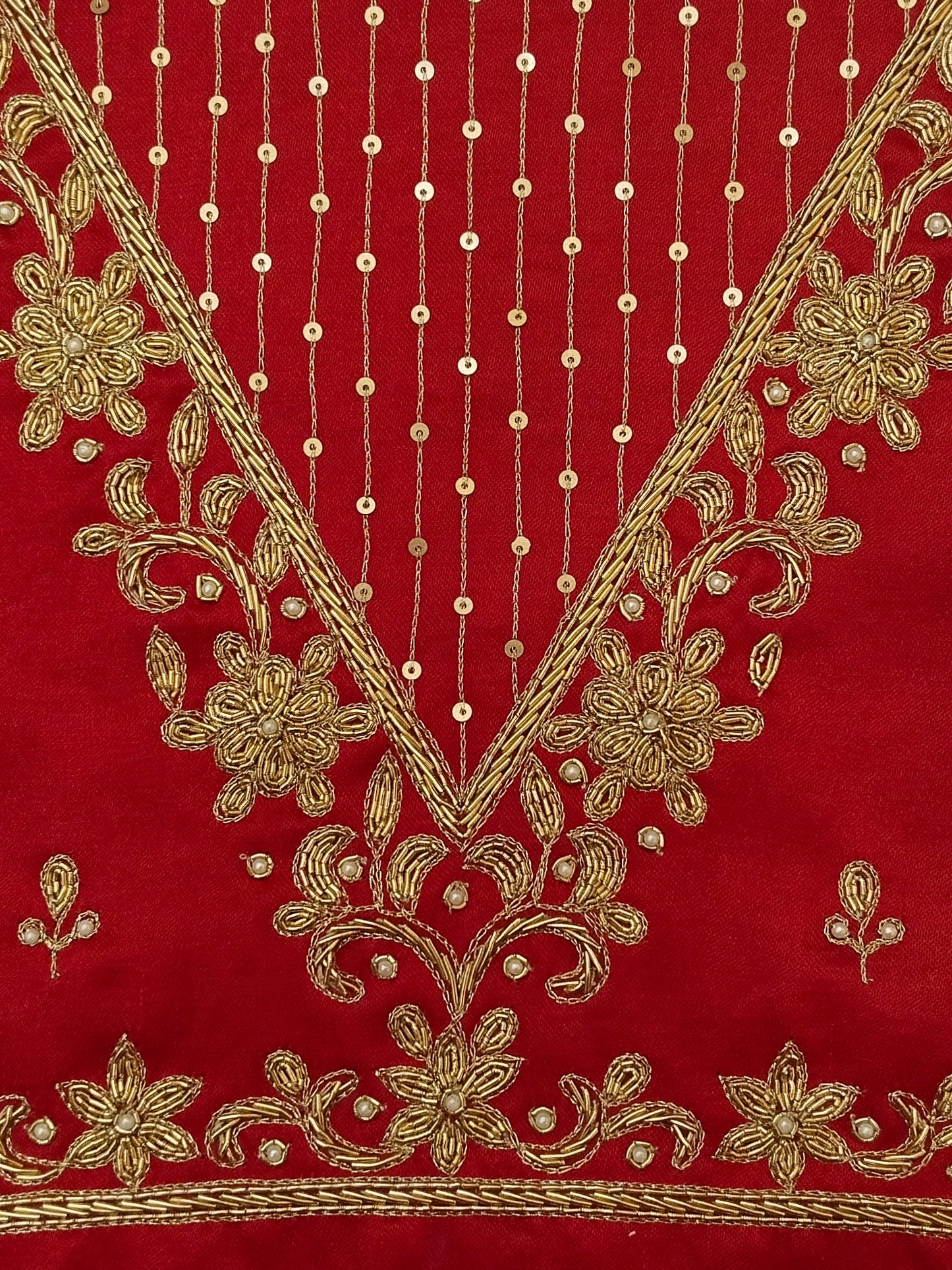 Handcrafted Zardozi Perfection blouse pis. (Red)