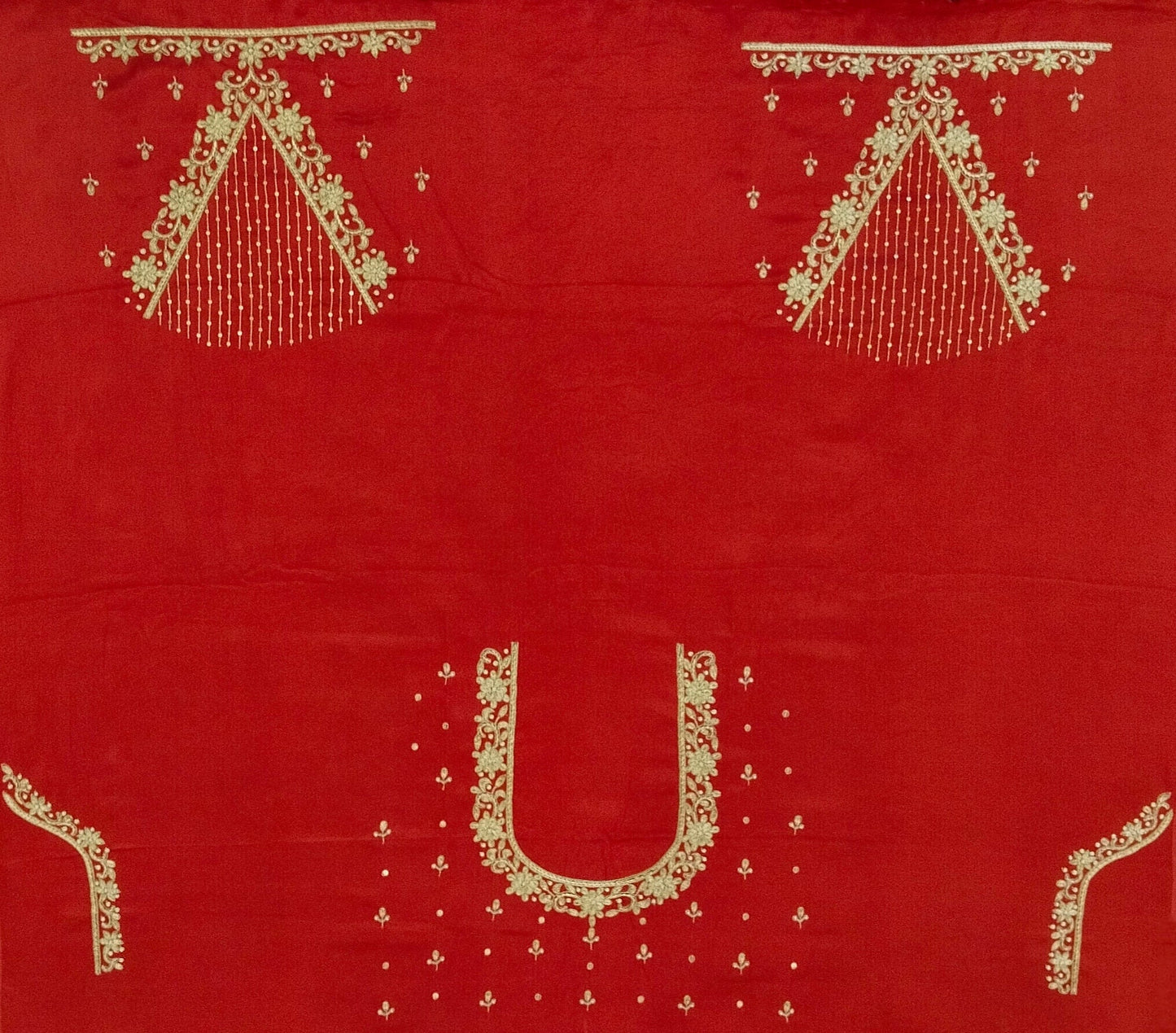 Handcrafted Zardozi Perfection blouse pis. (Red)