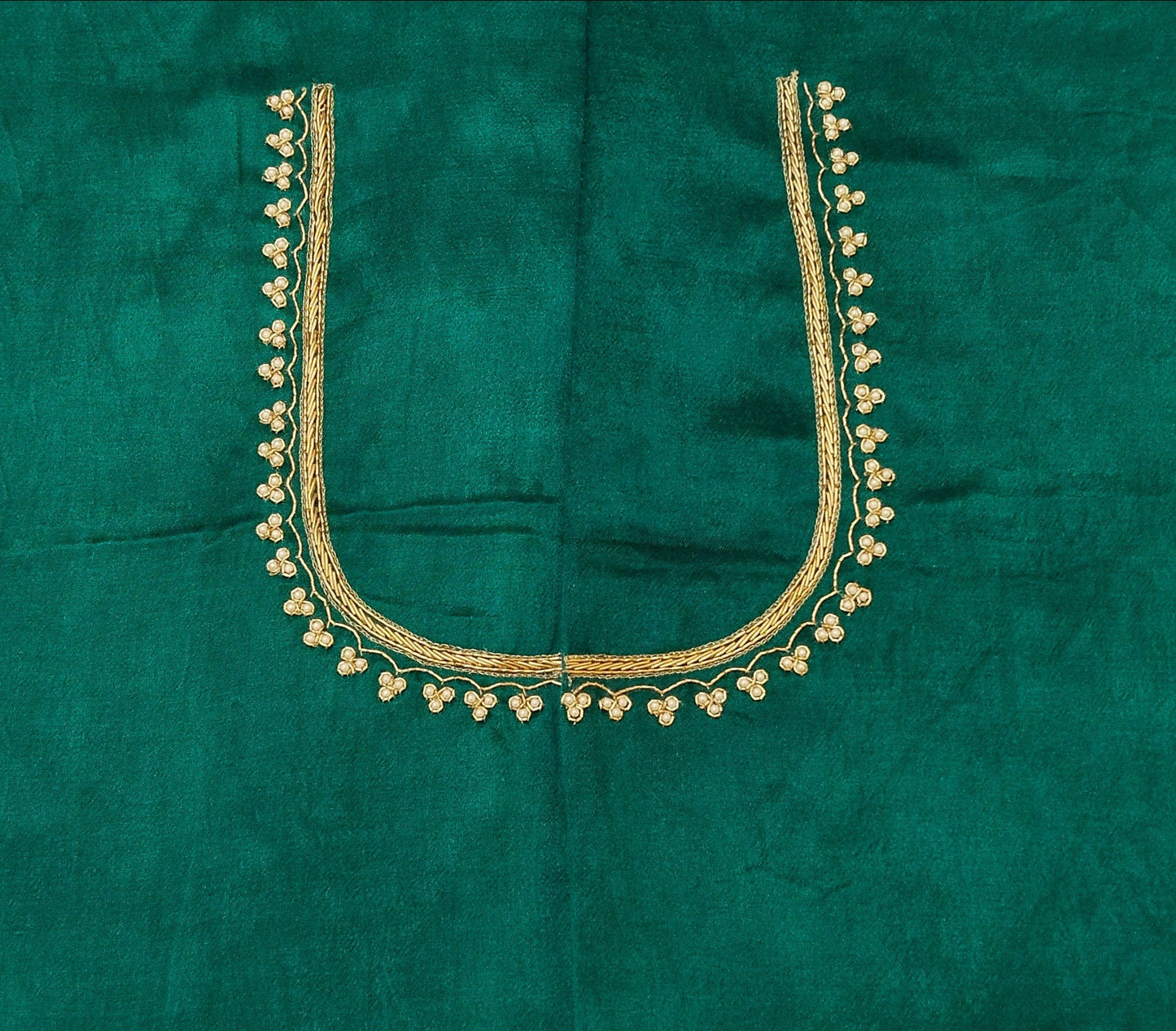 Zari Parrot Charm Blouse Piece (Turkish Blue)