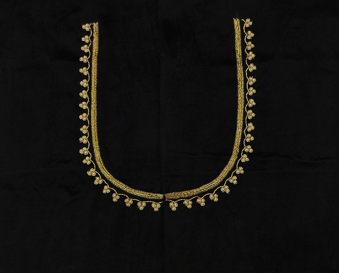 Zari Parrot Charm Blouse Piece (Black)