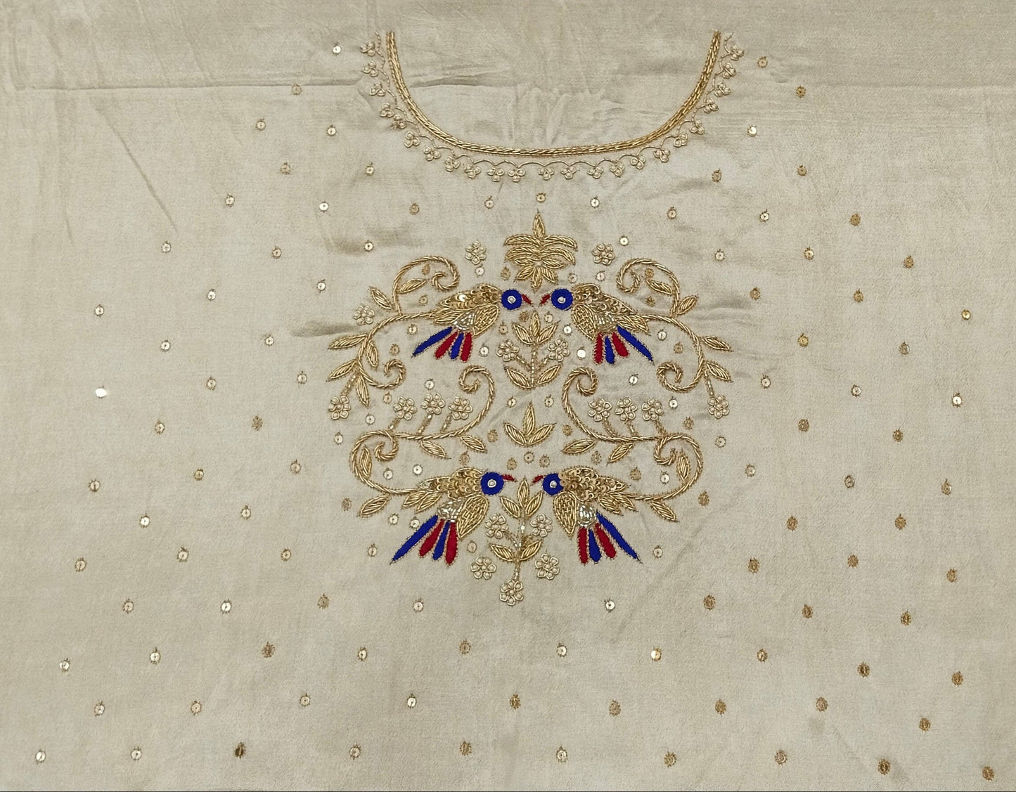 Zari Parrot Charm Blouse Piece