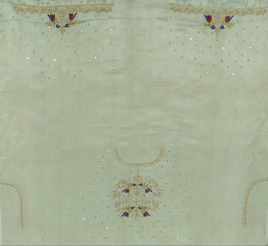 Zari Parrot Charm Blouse Piece (Off White)