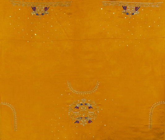 Zari Parrot Charm Blouse Piece (Mustard Yellow)