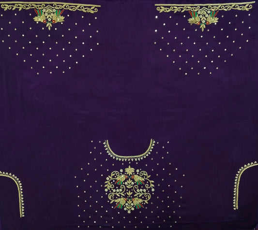 Zari Parrot Charm Blouse Piece (Purple)