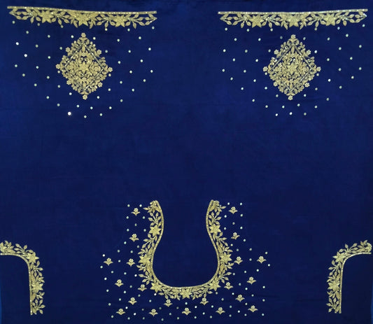 Star Flower Zardozi Work Blouse Pis (Royal Blue)