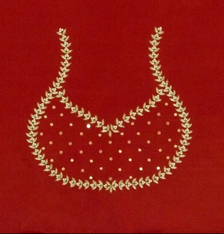 Majestic Elephants & Lions Embroidered Blouse